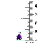 Simulated Cubic Zirconia Round Charm Pendant 925 Sterling Silver (10mm)