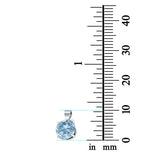 Simulated Cubic Zirconia Round Charm Pendant 925 Sterling Silver (10mm)