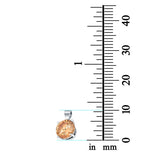 Simulated Cubic Zirconia Round Charm Pendant 925 Sterling Silver (10mm)