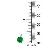 Simulated Cubic Zirconia Round Charm Pendant 925 Sterling Silver (10mm)