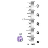 Simulated Cubic Zirconia Round Charm Pendant 925 Sterling Silver (10mm)