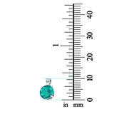 Simulated Cubic Zirconia Round Charm Pendant 925 Sterling Silver (10mm)