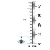 Eye Charm Pendant Simulated Cubic Zirconia & Black CZ 925 Sterling Silver (8mm)