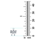Silver Bow Pendant Charm Simulated Cubic Zirconia 925 Sterling Silver