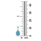 Pear Lab Created Opal Simulated Cubic Zirconia 925 Sterling Silver Charm Pendant