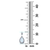 Pear Lab Created Opal Simulated Cubic Zirconia 925 Sterling Silver Charm Pendant