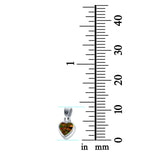 Solitaire Heart Pendant Charm Created Opal 925 Sterling Silver