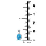 Oval Lab Created Opal Pendant Charm 925 Sterling Silver