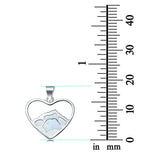 Mountain Heart Lab Created Opal Charm Pendant 925 Sterling Silver