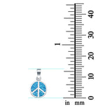Peace Sign Lab Created Opal Charm Pendant 925 Sterling Silver