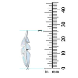 Silver Feather Lab Created Opal Charm Pendant 925 Sterling Silver