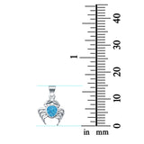 Beautiful Lab Created Opal Crab Charm Pendant 925 Sterling Silver