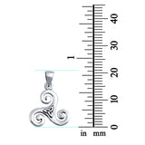 Celtic Swirl Spiral Charm Pendant 925 Sterling Silver Fashion Jewelry
