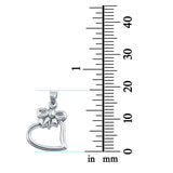 Heart with Ribbon Charm Pendant 925 Sterling Silver