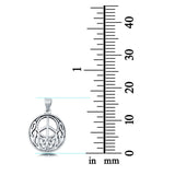 Celtic Peace Sign Pendant Charm 925 Sterling Silver Fashion Jewelry