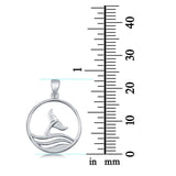 Sterling Silver Whale Tail Pendant Charm 925 Sterling Silver (23mm)