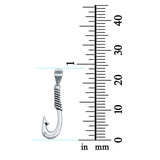 Sterling Silver Fish Hook Pendant Charm 925 Sterling Silver (24mm)