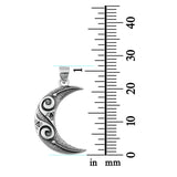 Crescent Moon Plain Pendants Charm 925 Sterling Silver