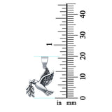 925 Sterling Silver Dove w/Olive Branch Pendant Charm