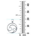 Wave Pendant Charm 925 Sterling Silver Fashion Jewelry