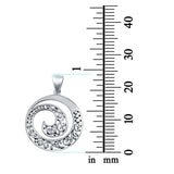 Filigree Spiral Charm Pendant Round 925 Sterling Silver