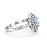 Art Deco Marquise Wedding Ring Simulated Cubic Zirconia 925 Sterling Silver