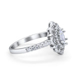Art Deco Marquise Wedding Ring Simulated Cubic Zirconia 925 Sterling Silver
