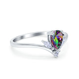 Art Deco Marquise Engagement Ring, Simulated CZ, 925 Silver