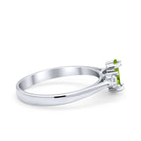 Three Stone Wedding Ring Simulated Cubic Zirconia 925 Sterling Silver