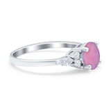 Art Deco Engagement Ring Round Simulated Cubic Zirconia 925 Sterling Silver