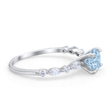 Art Deco Solitaire Wedding Ring Simulated Cubic Zirconia 925 Sterling Silver