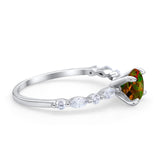 Art Deco Solitaire Wedding Ring Simulated Cubic Zirconia 925 Sterling Silver