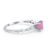 Art Deco Solitaire Wedding Ring Simulated Cubic Zirconia 925 Sterling Silver