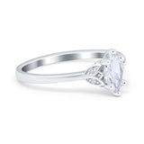 Marquise Art Deco Engagement Ring Simulated Cubic Zirconia 925 Sterling Silver
