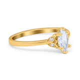 Marquise Art Deco Engagement Ring Simulated Cubic Zirconia 925 Sterling Silver