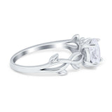 Oval Solitaire Art Deco Wedding Ring Simulated Cubic Zirconia 925 Sterling Silver
