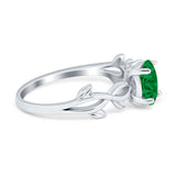 Oval Solitaire Art Deco Wedding Ring Simulated Cubic Zirconia 925 Sterling Silver