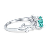 Oval Solitaire Art Deco Wedding Ring Simulated Cubic Zirconia 925 Sterling Silver