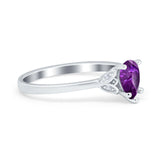 Art Deco Teardrop Engagement Ring Simulated Cubic Zirconia 925 Sterling Silver