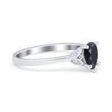 Art Deco Teardrop Engagement Ring Simulated Cubic Zirconia 925 Sterling Silver