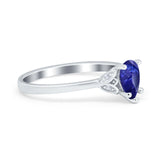 Art Deco Teardrop Engagement Ring Simulated Cubic Zirconia 925 Sterling Silver