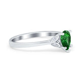 Art Deco Teardrop Engagement Ring Simulated Cubic Zirconia 925 Sterling Silver