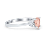 Art Deco Teardrop Engagement Ring Simulated Cubic Zirconia 925 Sterling Silver