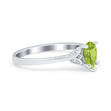 Art Deco Teardrop Engagement Ring Simulated Cubic Zirconia 925 Sterling Silver