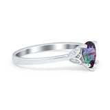 Art Deco Teardrop Engagement Ring Simulated Cubic Zirconia 925 Sterling Silver