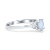 Art Deco Teardrop Engagement Ring Simulated Cubic Zirconia 925 Sterling Silver