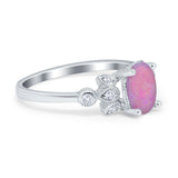 Vintage Style Oval Engagement Ring Simulated Cubic Zirconia 925 Sterling Silver