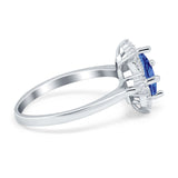 Vintage Princess Cut Wedding Ring Simulated Cubic Zirconia 925 Sterling Silver