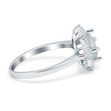 Vintage Princess Cut Wedding Ring Simulated Cubic Zirconia 925 Sterling Silver