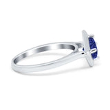 Round Solitaire Engagement Ring Simulated Cubic Zirconia 925 Sterling Silver